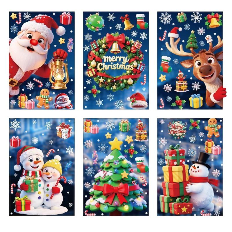 Snowflake Window Decal - Christmas Window Stickers 3D Electrostatic Static
