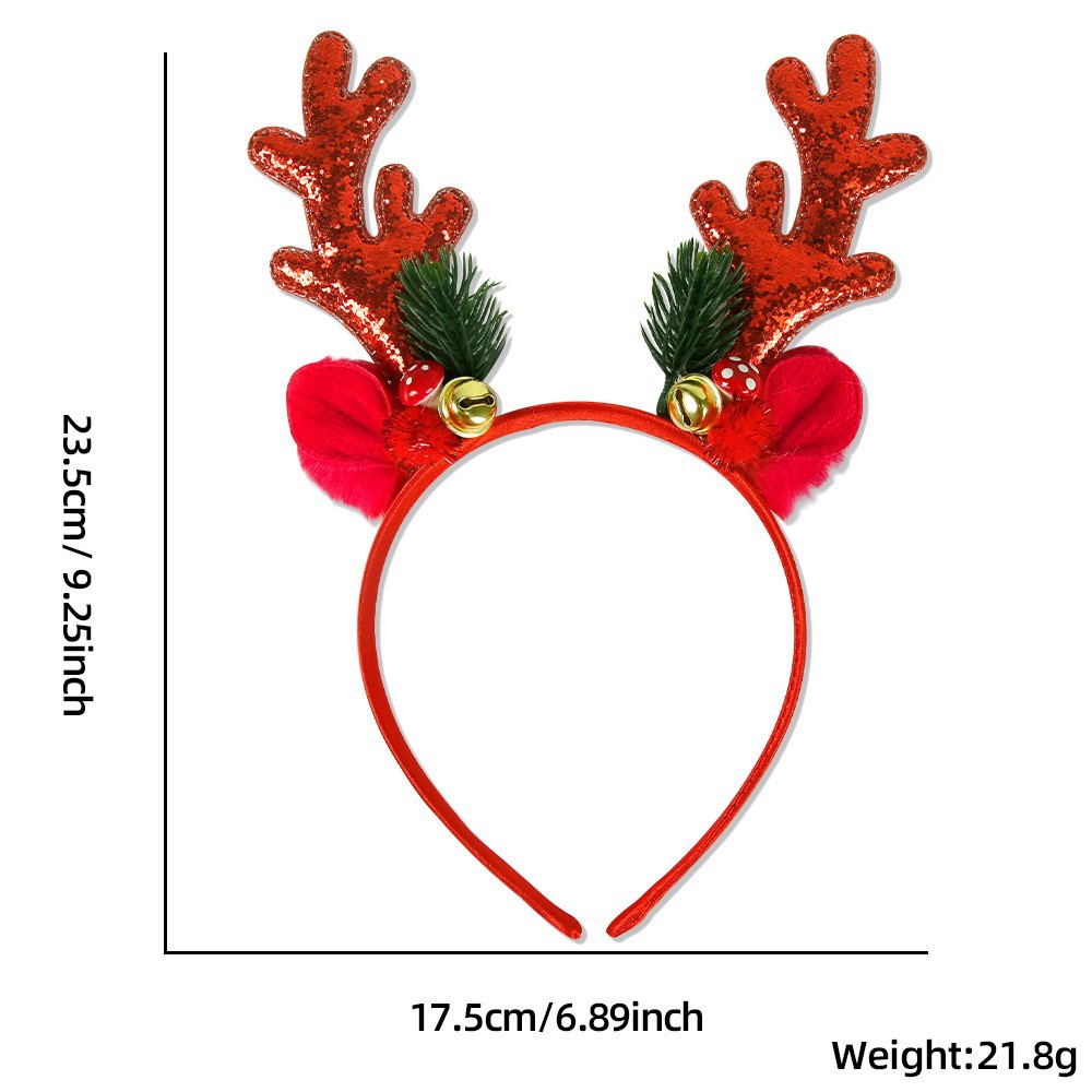1/2pcs Christmas Glitter Deer  - Reindeer Antlers Headband recension och pris