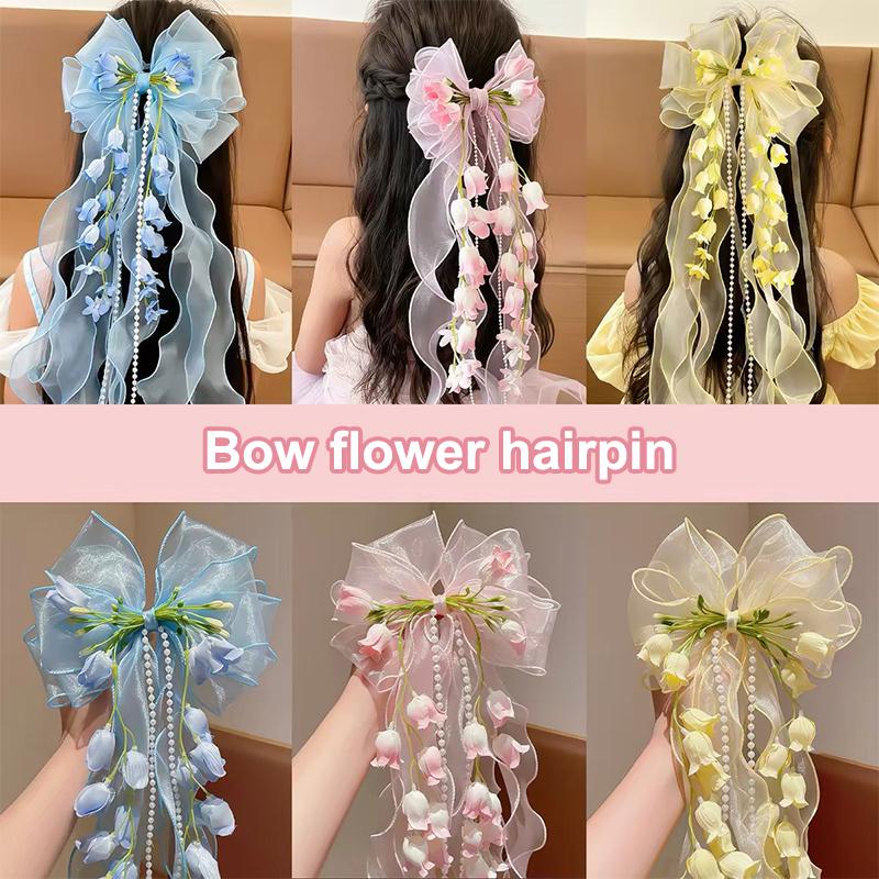 New【Sweet Girls Mesh Bow Ribbo - Ribbon Bow Gift recension och pris