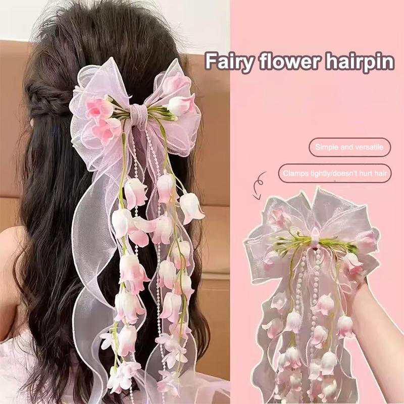 New【Sweet Girls Mesh Bow Ribbo - Ribbon Bow Gift recension och pris
