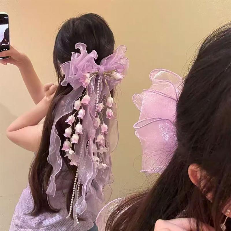 New【Sweet Girls Mesh Bow Ribbo - Ribbon Bow Gift recension och pris