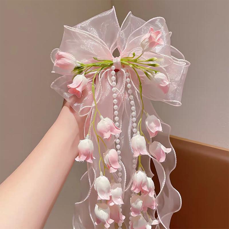 New【Sweet Girls Mesh Bow Ribbo - Ribbon Bow Gift recension och pris