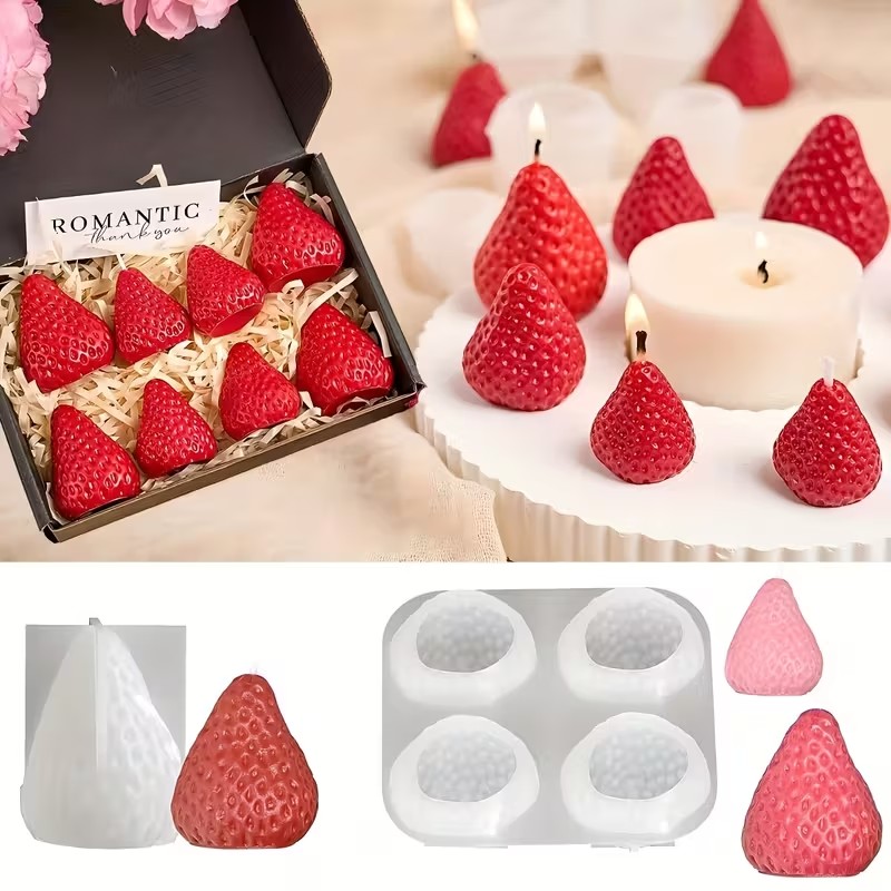 Strawberry Silicone Candle Mol - Holiday Candle Set recension och pris