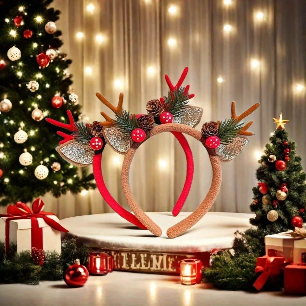 1Pc Christmas Headbands Christ - Reindeer Antlers Headband recension och pris