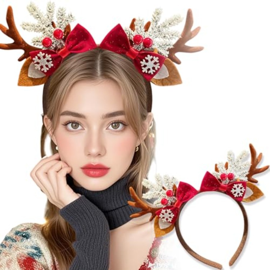 Cute Christmas Headband for Wo - Reindeer Antlers Headband recension och pris