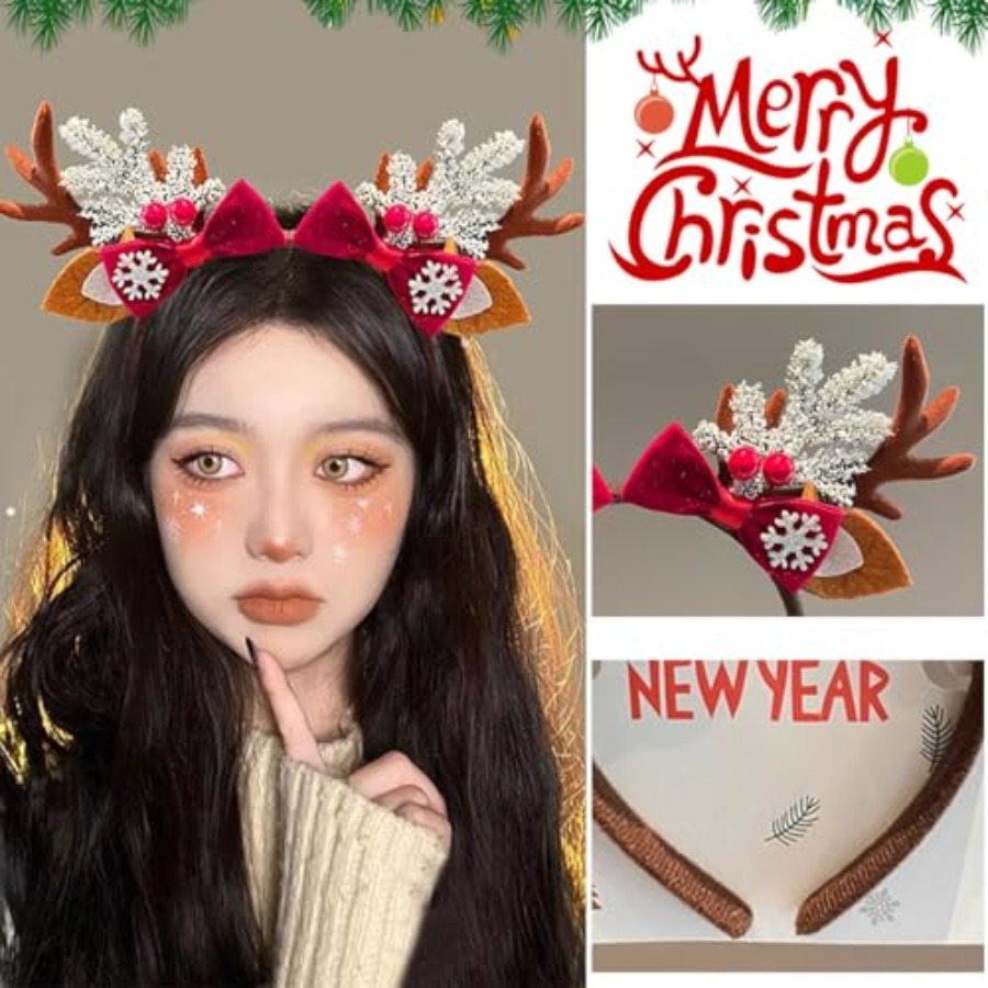 Cute Christmas Headband for Wo - Reindeer Antlers Headband recension och pris