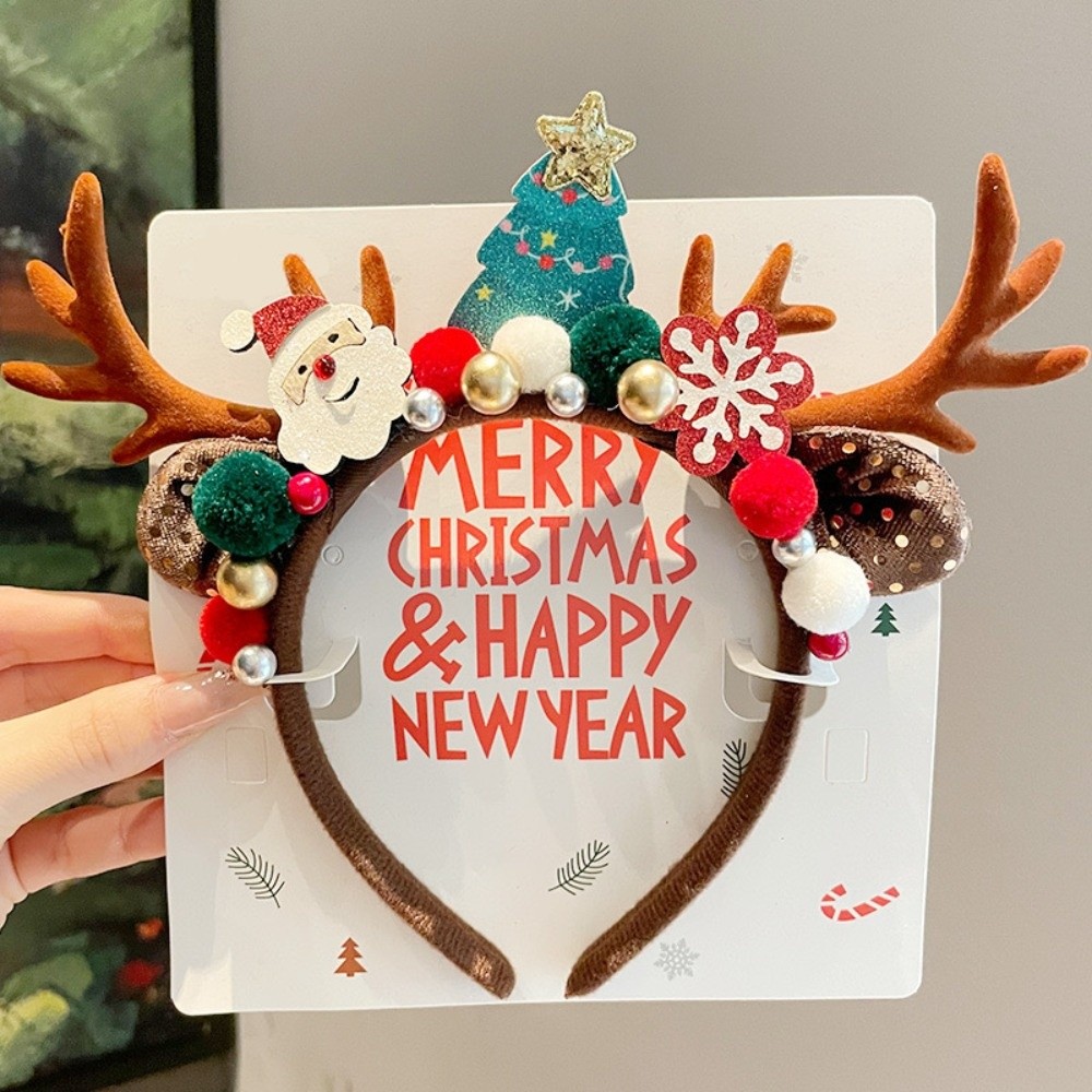 Cute Red Velvet Antler Hairban - Reindeer Antlers Headband recension och pris