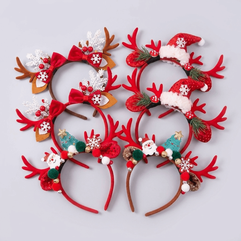 Cute Red Velvet Antler Hairban - Reindeer Antlers Headband recension och pris