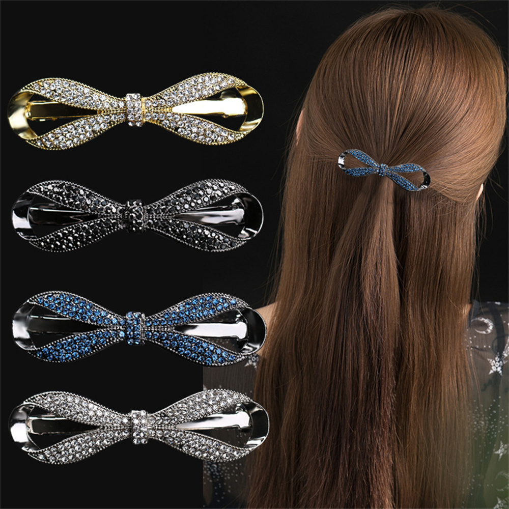 Exquisite Faux Crystal Bow Hai - Ribbon Bow Gift recension och pris